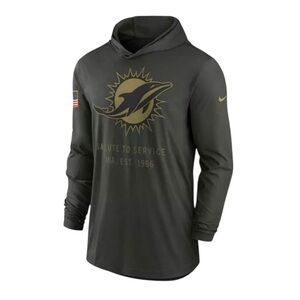Nike Dri-FIT Dolphins Salute to Service Hoodie Size XL Lightweight